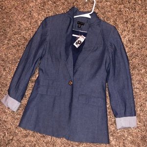 NEW with tags denim cuffed blazer